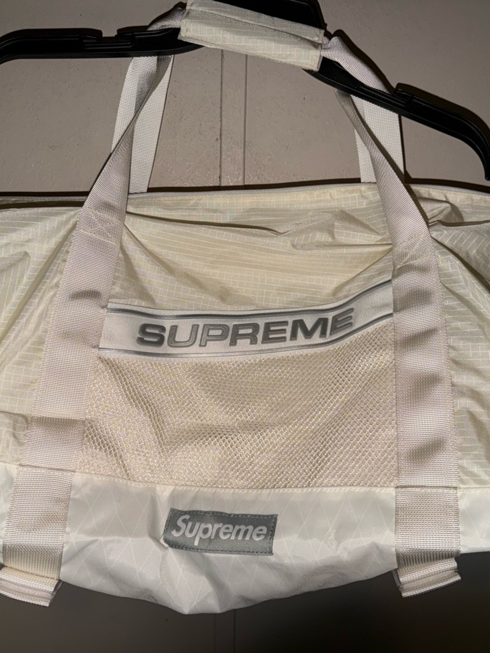 Supreme Cream Ripstop Tote with X-Pac Tag